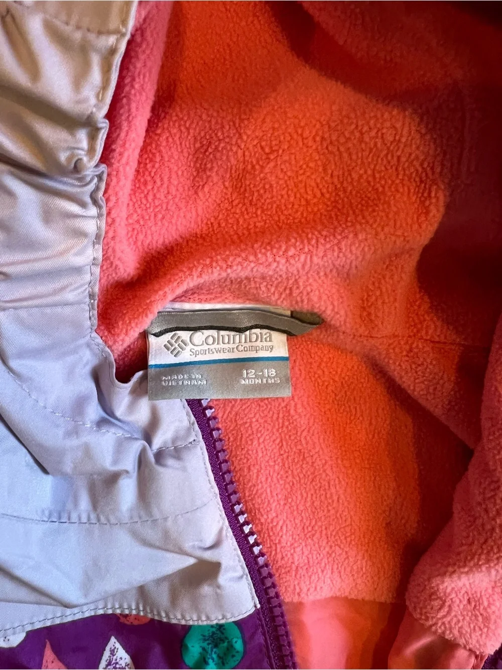 Columbia 12-18 month girls rain suit